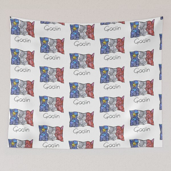 Item preview, Acadian Flag pastel liquid mosaic Godin  - Drapeau acadien mosaïque liquide pastel vitrail Godin designed and sold by ColoursOfFrance.