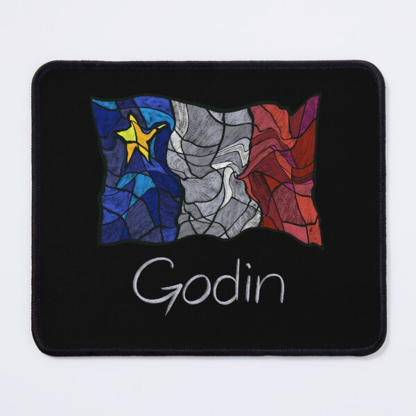 Item preview, Acadian Flag pastel liquid mosaic Godin - Drapeau acadien mosaïque liquide pastel vitrail Godin designed and sold by ColoursOfFrance.