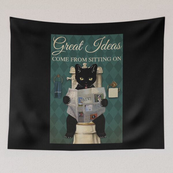 Item preview, Restroom Great Ideas Come From sitting on Cat lover designed and sold by TeganCrafford.