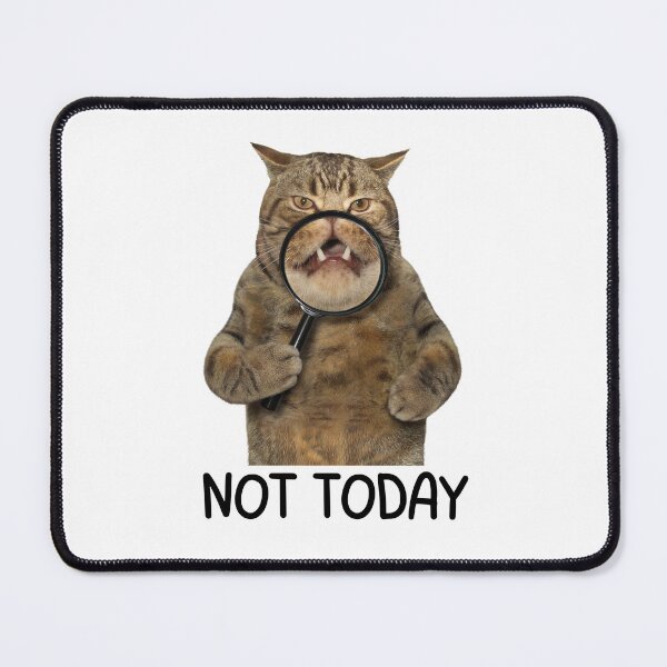Item preview, Not today! Funny Cat holding a magnifying glass design who just isn't feeling it today, Perfect for Antisocial cat lovers designed and sold by Auntieck.