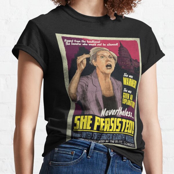 She Persisted - Elizabeth Warren Vintage Movie Poster Classic T-Shirt