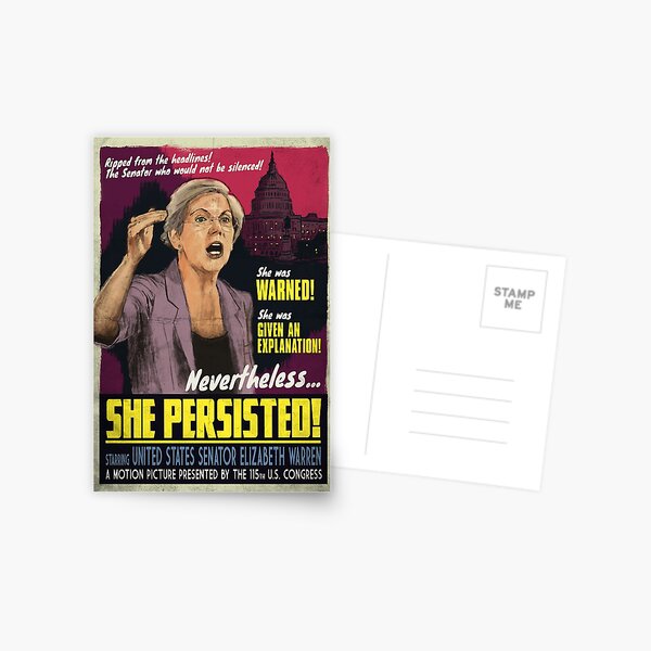 She Persisted - Elizabeth Warren Vintage Movie Poster Postcard