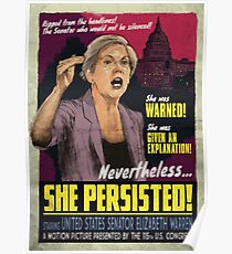 She Persisted - Elizabeth Warren Vintage Movie Poster Poster