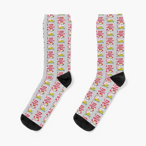 I Choose You Train Valentines Design   Socks