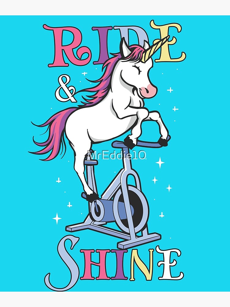 Spin Class Funny Spinning Unicorn Art | Poster