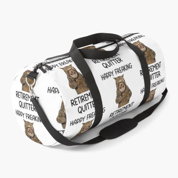Item preview, Happy Freaking Retirement Quitter! Funny Cat holding a magnifying glass design who is the perfect grump! Perfect for Antisocial cat lovers designed and sold by Auntieck.