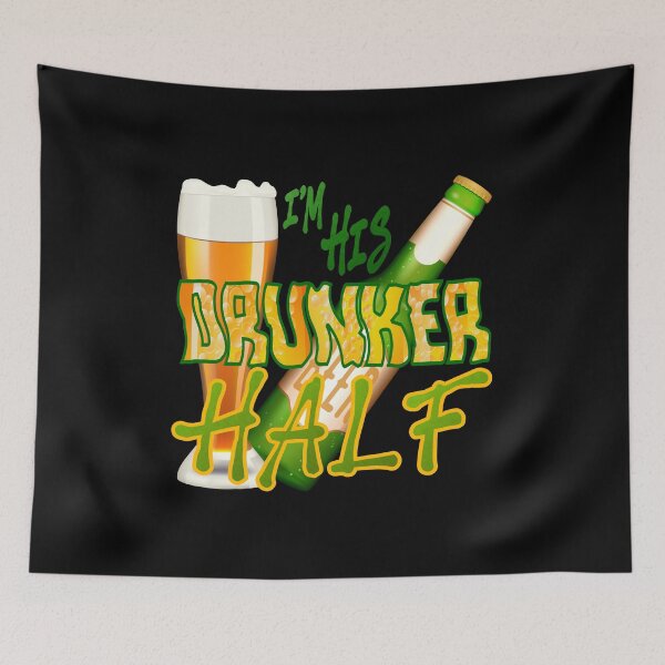 Item preview, I’m HIS Drunker Half! #2 (on Black) designed and sold by PawsitiveMum.