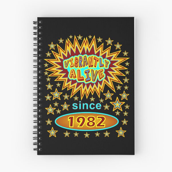 Item preview, Birthday 1982 Vibrantly Alive Since 1982 Birthday Stars Birth Year designed and sold by artfulnotebook.
