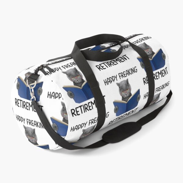 Item preview, Happy Freaking Retirement! Funny Cat with glasses reading a book design who is the perfect grump! Perfect for Antisocial cat lovers designed and sold by Auntieck.