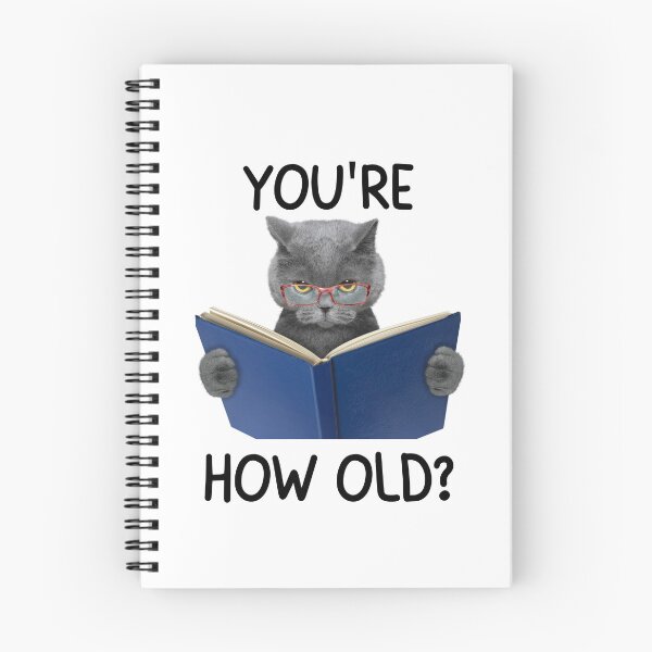 Item preview, You're how old? Funny Birthday Cat with glasses reading a book design who is the perfect grump! Perfect for Antisocial cat lovers designed and sold by Auntieck.