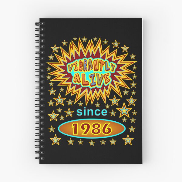 Item preview, Birthday 1986 Vibrantly Alive Since 1986 Birthday Stars Birth Year designed and sold by artfulnotebook.