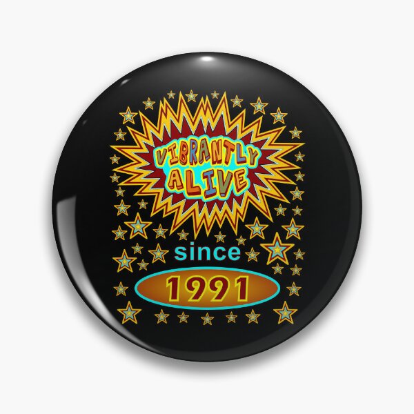 Item preview, Birthday 1991 Vibrantly Alive Since 1991 Birthday Stars Birth Year designed and sold by artfulnotebook.