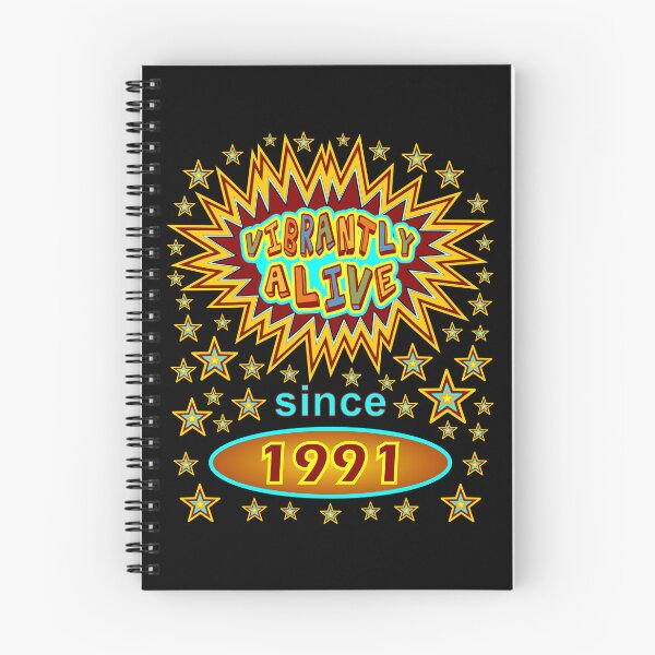 Item preview, Birthday 1991 Vibrantly Alive Since 1991 Birthday Stars Birth Year designed and sold by artfulnotebook.