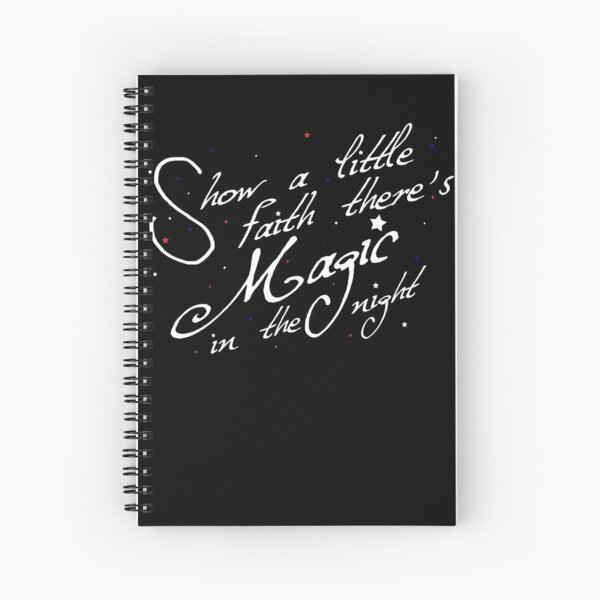 Magic in the night - white text Spiral Notebook