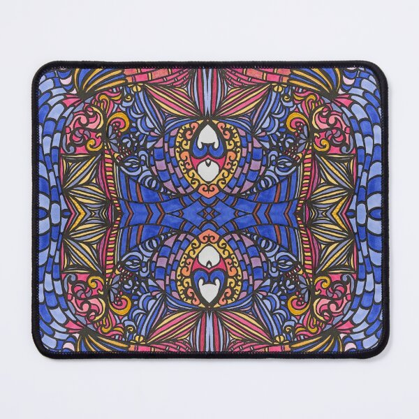 Item preview, Ornate abstract psychedelic red, blue, gold, multicolored designed and sold by Mary Egan.