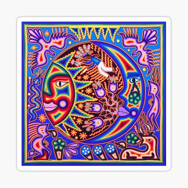 Item preview, HUICHOL SUN MOON designed and sold by edleon.