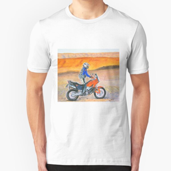 KTM 990 Adventure Dune Rider at sunset Slim Fit T-Shirt