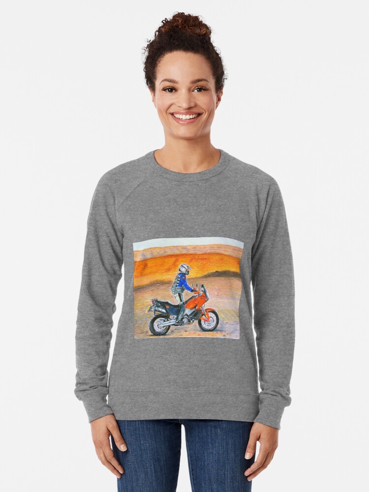 Alternate view of KTM 990 Adventure Dune Rider at sunset Lightweight Sweatshirt