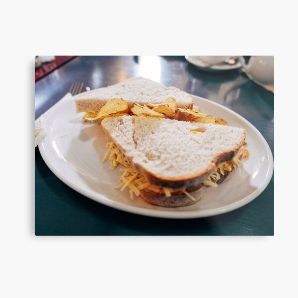 Sandwich and Crisps Metal Print