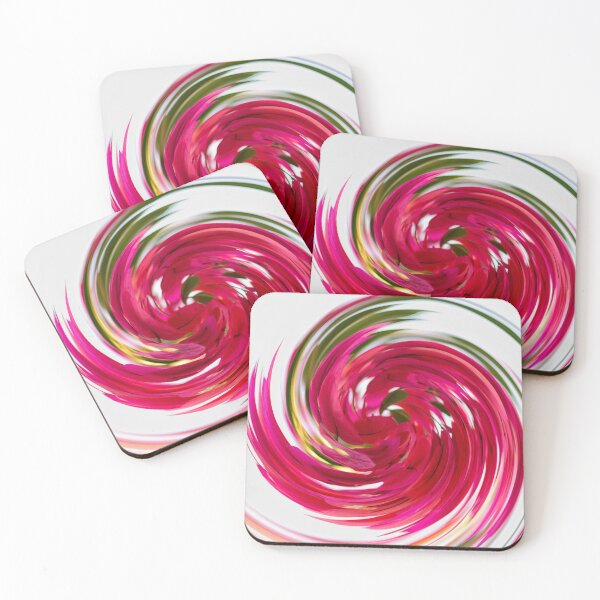 Item preview, Flowers in my life, Red hot chili, Twirl Red Green Black abstract flower art  designed and sold by Oz64.