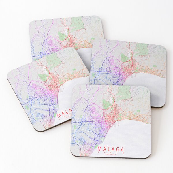 Item preview, Malaga City Map of Andalusia, Spain - Colorful designed and sold by deMAP.