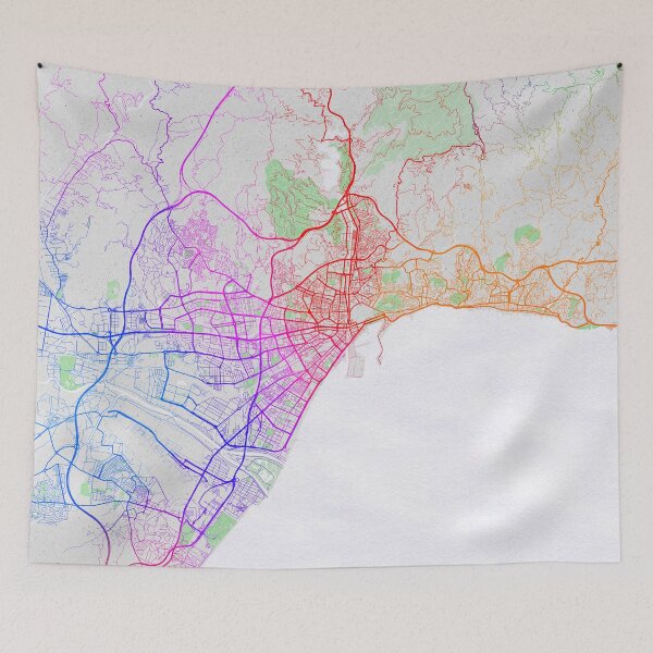 Item preview, Malaga City Map of Andalusia, Spain - Colorful designed and sold by deMAP.