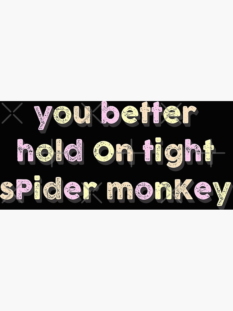 "You better hold on tight spider monkey" Photographic Print for Sale by