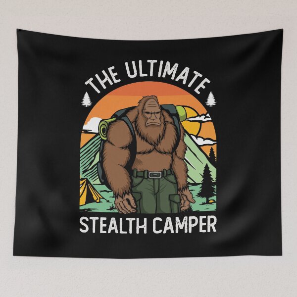 Artikelvorschau, Camping Bigfoot Sasquatch Der ultimative Stealth Camper entworfen und verkauft von Uppercase Tees.