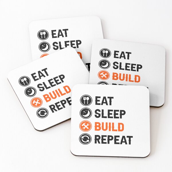 Item preview, Eat Sleep Build Repeat Builder Quote designed and sold by allysmar.