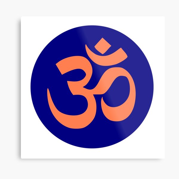 Om, a stylized letter of Devanagari script, used as a religious symbol in Hinduism Metal Print
