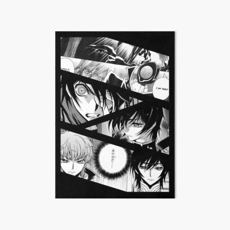 Lelouch Lamperouge Code Geass Kodo Giasu Manga Panel Design Art Board Print For Sale By Animedesignshop Redbubble