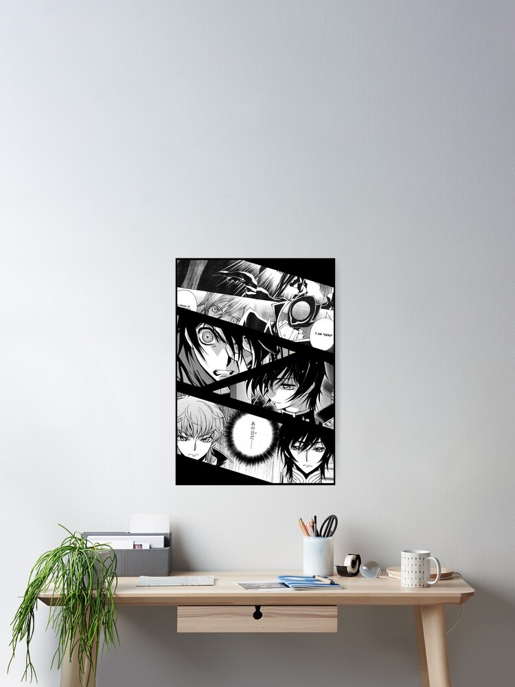 Lelouch Lamperouge Code Geass Kodo Giasu Manga Panel Design Poster For Sale By Animedesignshop Redbubble