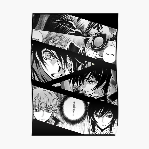 Lelouch Lamperouge Code Geass Kodo Giasu Manga Panel Design Poster For Sale By Animedesignshop Redbubble