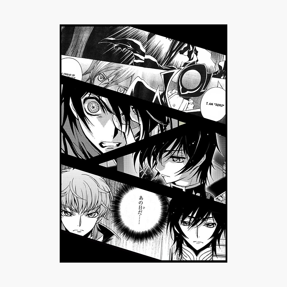 Lelouch Lamperouge Code Geass Kodo Giasu Manga Panel Design Poster For Sale By Animedesignshop Redbubble