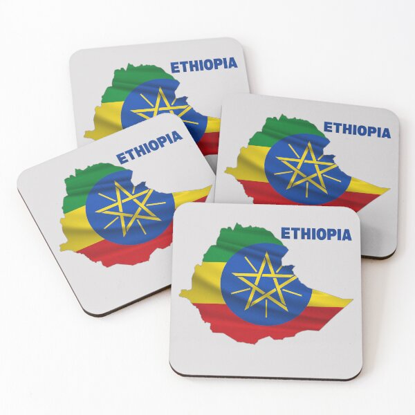 Item preview, Wavy Ethiopian Flag inside Map of Ethiopia  designed and sold by mashmosh.