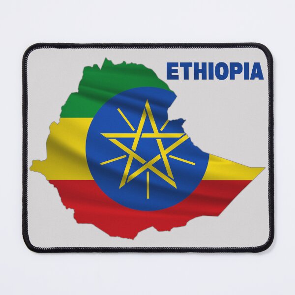 Item preview, Wavy Ethiopian Flag inside Map of Ethiopia designed and sold by mashmosh.
