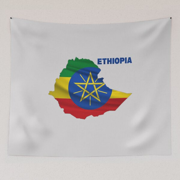 Item preview, Wavy Ethiopian Flag inside Map of Ethiopia  designed and sold by mashmosh.