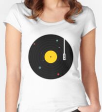 Musik überall Tailliertes Rundhals-Shirt