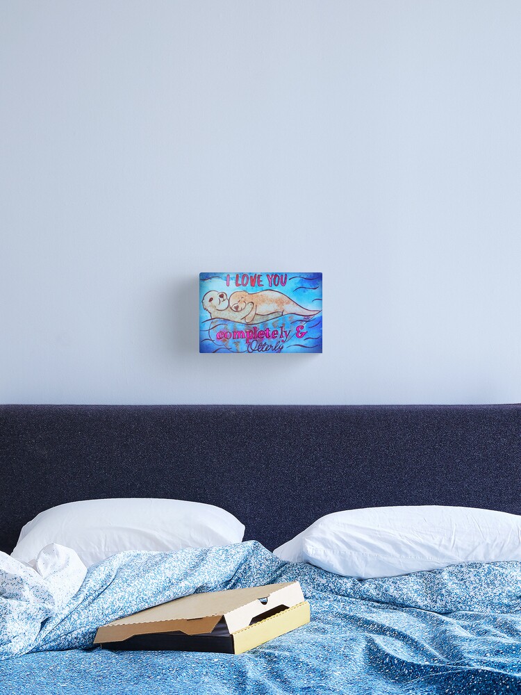Thumbnail 1 of 3, Canvas Print, I Love You Completely And Otterly designed and sold by Shilissimo.