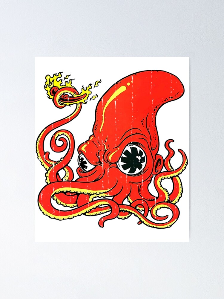 Red Hot Chilli Peppers Vintage T-ShirtRed Octopus Delicious T-Shirt | Poster