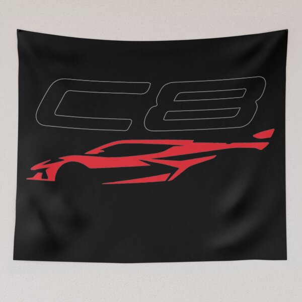 Item preview, C8 TORCH RED Z06 c8r graphic car silhouette designed and sold by cowtownCOWBOY.