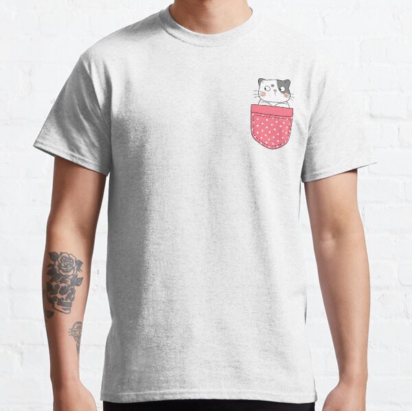 Cute Cat Flipping Off Shirt Pocket Classic T-Shirt