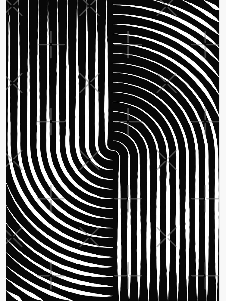 Abstract Black And White Arcs, Optical Illusion Art