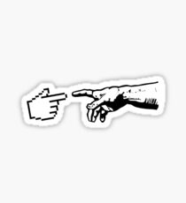 God and The Machine Hands Sticker
