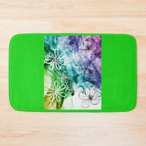 Item preview, Outline of flowers in Black and white in a colourful splash background designed and sold by ThamaraiSelvi.