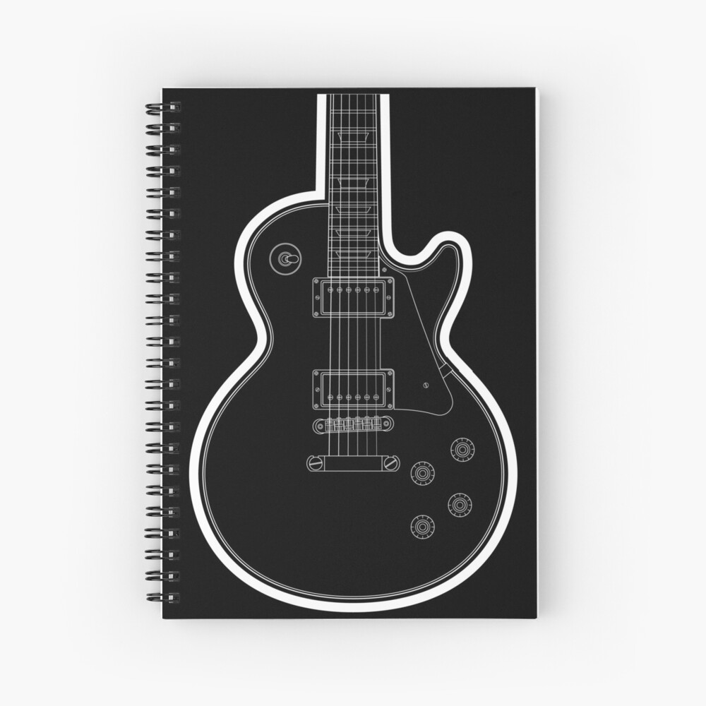 Gibson Les Paul Electric Guitar Line Drawing Spiral Notebook For Sale By Killerriffs Redbubble 9697