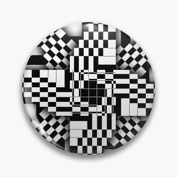 Item preview, Black and White Checkered Pinwheel Optical Illusion designed and sold by SeaChangeDesign.