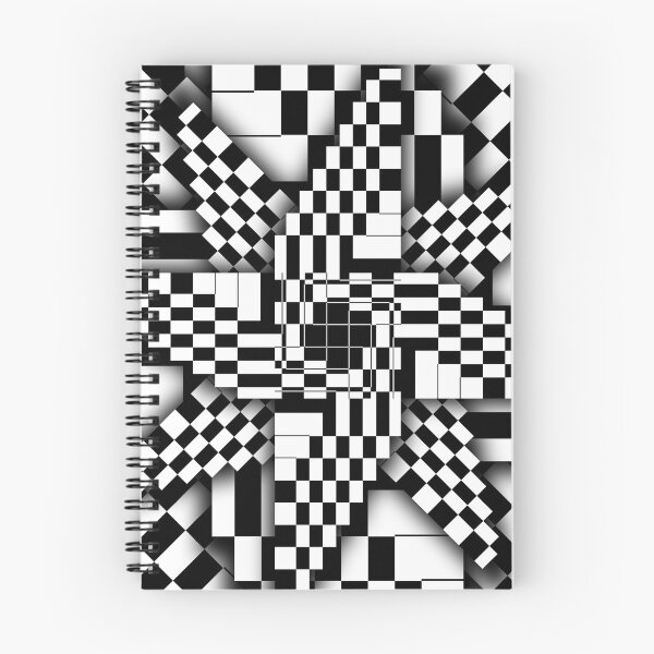 Item preview, Black and White Checkered Pinwheel Optical Illusion designed and sold by SeaChangeDesign.