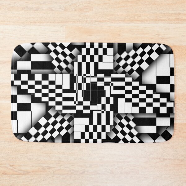 Item preview, Black and White Checkered Pinwheel Optical Illusion designed and sold by SeaChangeDesign.
