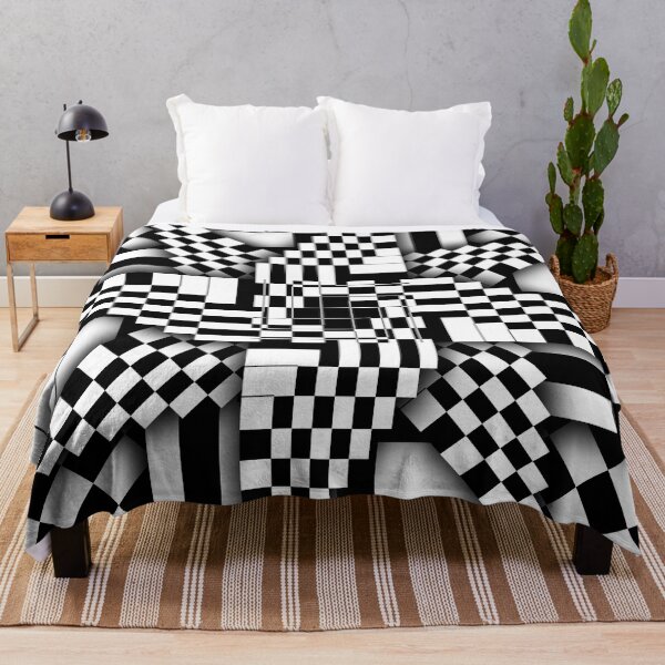 Item preview, Black and White Checkered Pinwheel Optical Illusion designed and sold by SeaChangeDesign.
